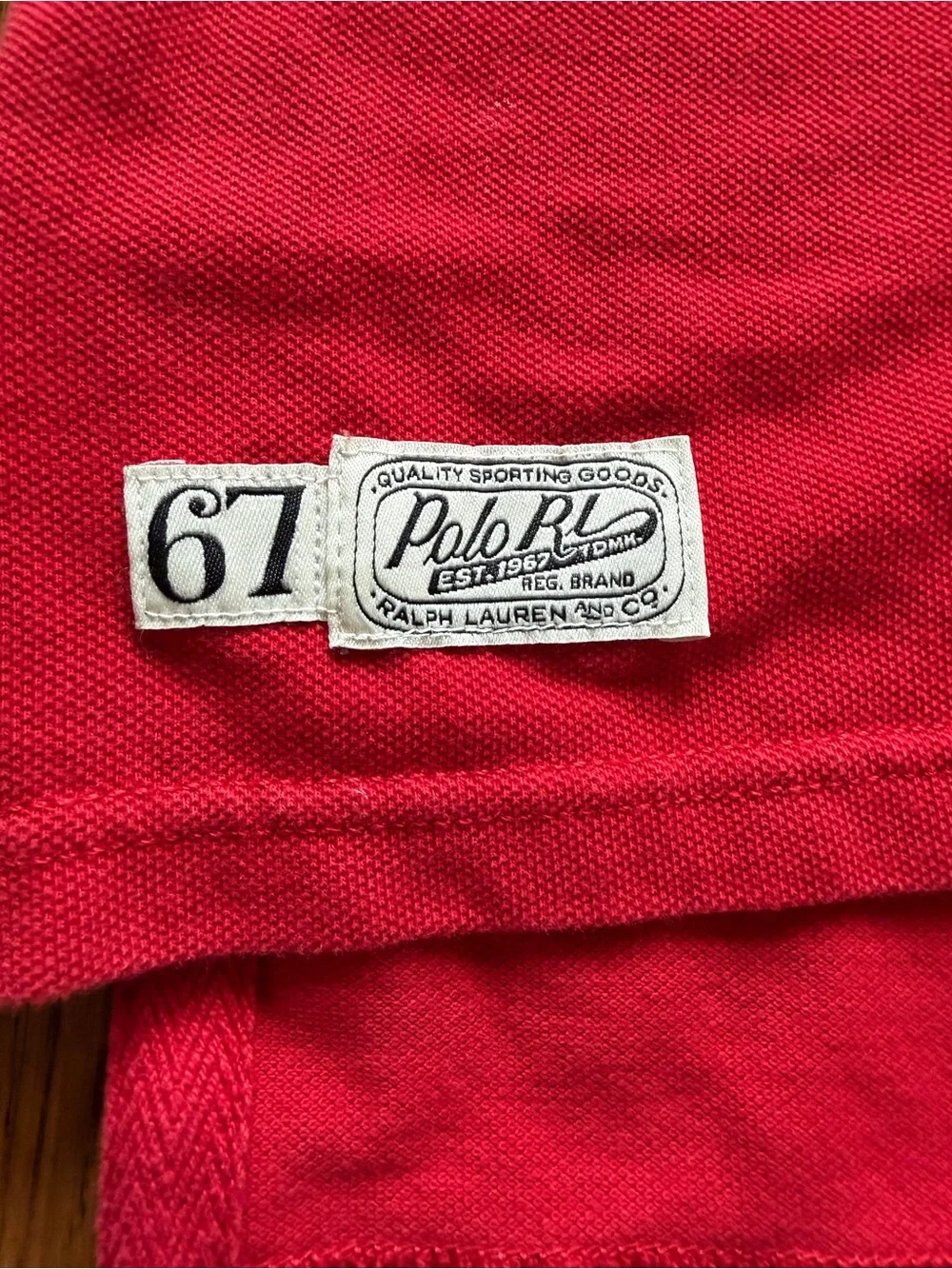 Polo Ralph Lauren PRL Athletics '67 Patch Shirt Red Black Mens XXL Custom Fit